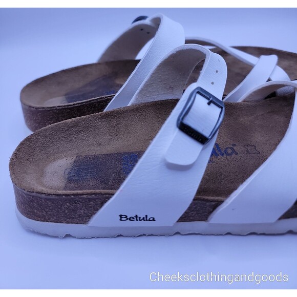 Betula by Birkenstock White Mia Soft Faux Leather Sandals Women's size 8/39 - Picture 4 of 8